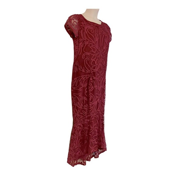 Midnight Velvet Soutache Ribbon-Trim Mesh Mermaid Maxi Prom Dress Formal Gown - Picture 4 of 13